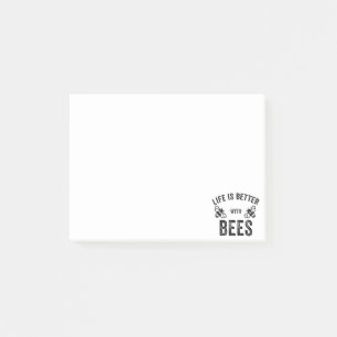 Life is Better with Bees cool honey bee Animal Fan Post-it Notes