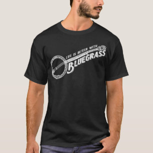 Life is Better With Bluegrass Vintage Banjo Premi T-Shirt