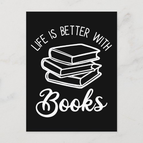 Life Is Better With Books Postcard