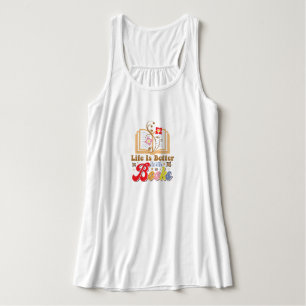 "Life Is Better With Books" Retro Colorful Reading Tank Top