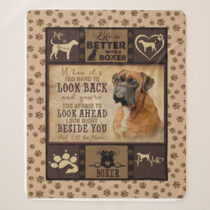 Life Is Better With Boxer Fleece Blanket, Dog Love Sherpa Blanket