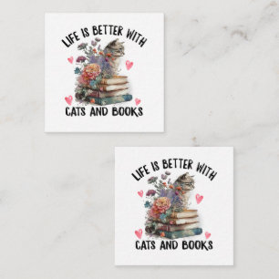 Life is better with Cats and Books Funny Cat Note Card
