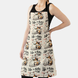 Life is Better with Cats Cute Cat Aesthetic Apron
