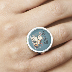 Life is Better with Cats Cute Cat Aesthetic Ring