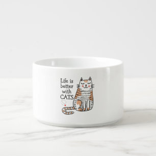 Life Is Better With Cats Doodle Bowl