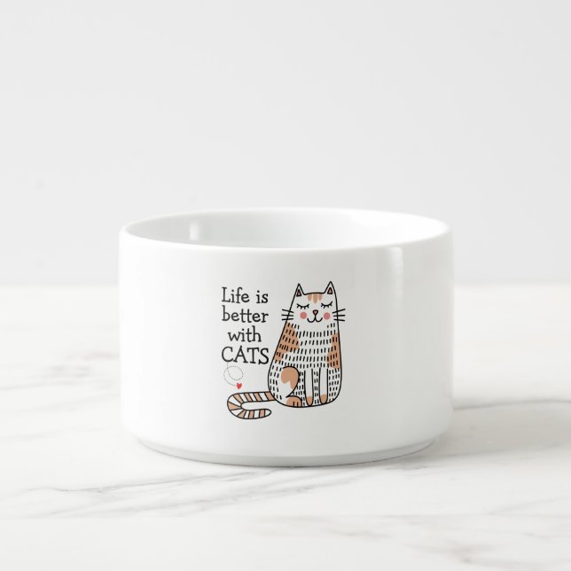 Life Is Better With Cats Doodle Bowl (Center)