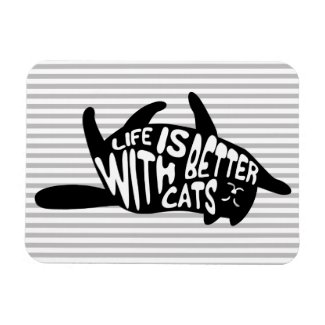 Life is better with cats | Fun Typography Magnet