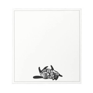 Life is better with cats | Fun Typography Notepad