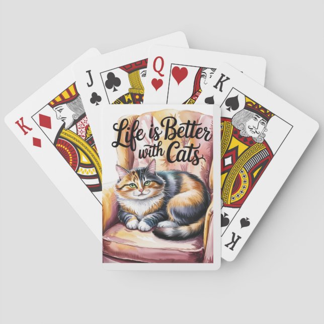  “Life is Better with Cats. Poker Cards (Back)