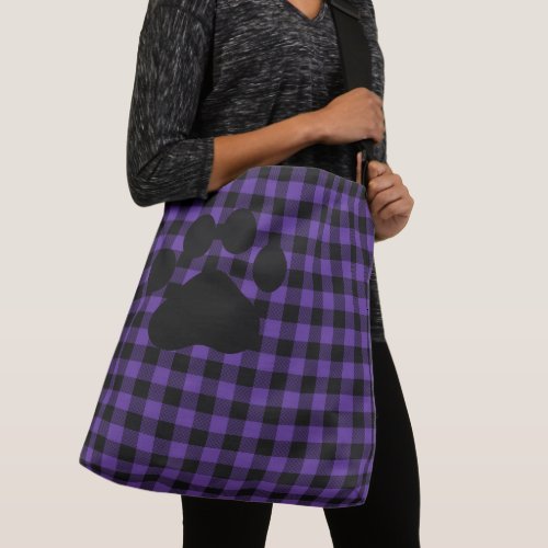 Life Is Better With Cats Purple Plaid Tote Bag