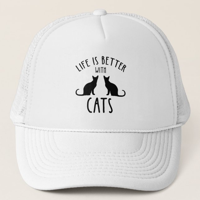 Life Is Better With Cats Trucker Hat (Front)