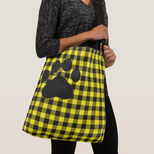 Life Is Better With Cats Yellow Plaid Tote Bag