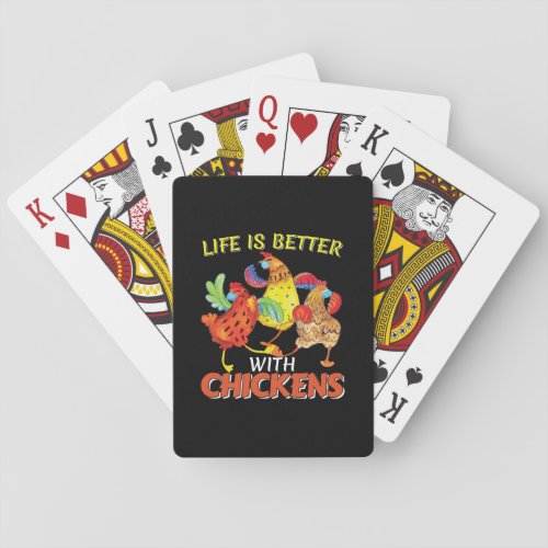 Life is Better with Chickens Playing Cards