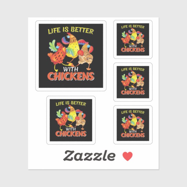 Life is Better with Chickens Sticker (Sheet)
