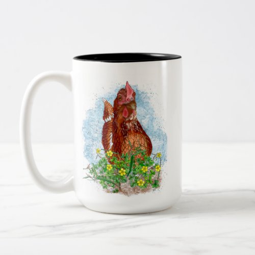 Life is Better with Chickens Two_Tone Coffee Mug
