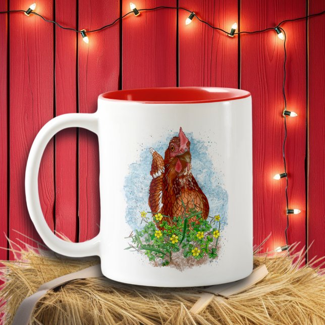 Life is Better with Chickens Two-Tone Coffee Mug (Creator Uploaded)