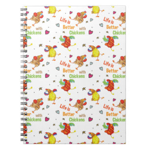 Life is Better with Chickens Watercolor Art Notebook
