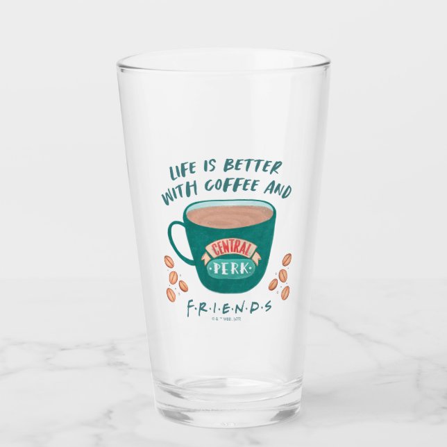 Life is Better with Coffee and FRIENDS™ Glass (Front)
