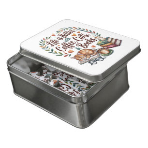 Life Is Better with Coffee Cats Books Jigsaw Puzzle