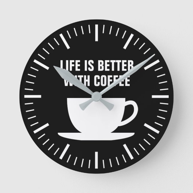 Life is better with coffee kitchen wall clock (Front)