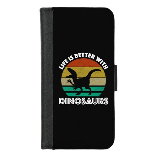Life Is Better With Dinosaurs iPhone 87 Wallet Case