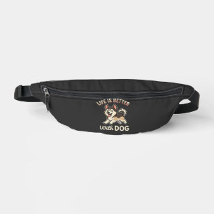Life Is Better With Dog Cartoon Fanny Pack