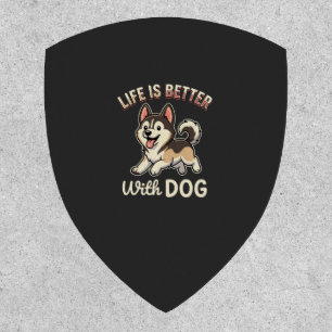 Life Is Better With Dog Cartoon Patch