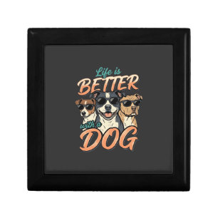 Life Is Better With Dog Vector Gift Box