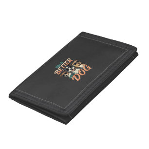Life Is Better With Dog Vector Tri-fold Wallet