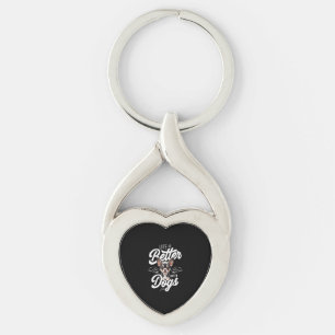 Life is Better with Dogs Chihuahua Keychain