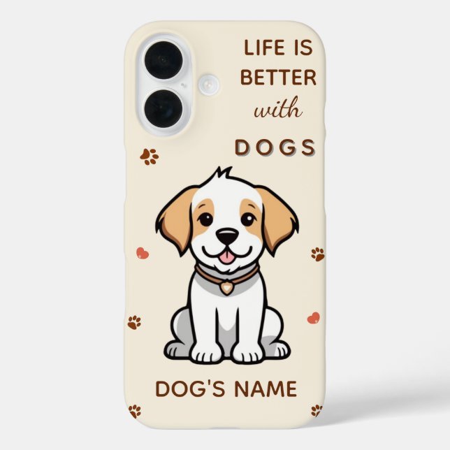 Life Is Better with Dogs – Custom Pet iPhone Case (Back)