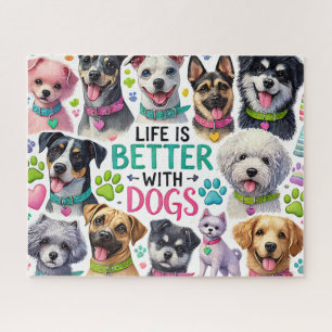 Life Is Better With Dogs Jigsaw Puzzle