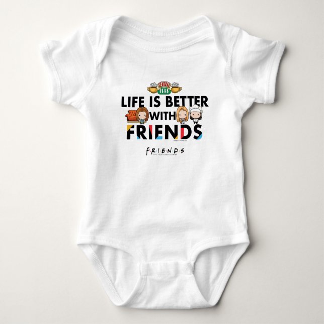 Life is Better with FRIENDS™ Chibi Art Baby Bodysuit (Front)