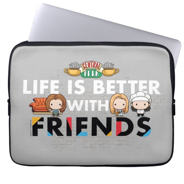 Life is Better with FRIENDS™ Chibi Art Laptop Sleeve (Front)