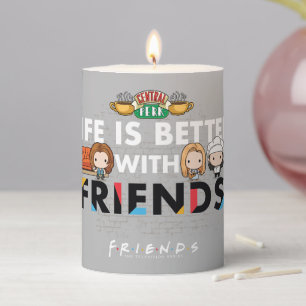 Life is Better with FRIENDS™ Chibi Art Pillar Candle