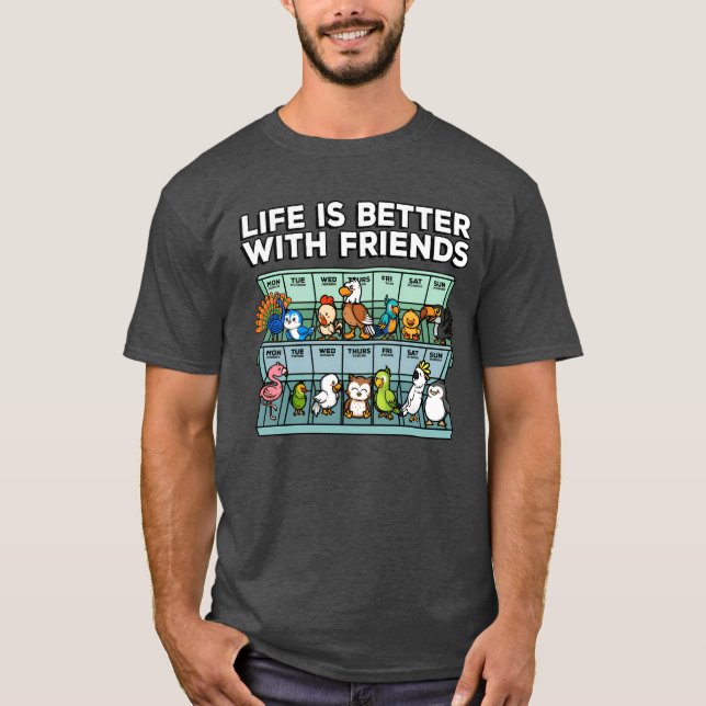 Life Is Better With Friends Cute Zoo Wildlife girl T-Shirt (Front)
