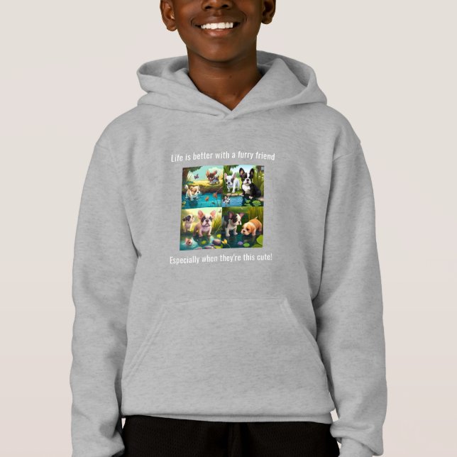 Life is better with friends - Puppy Love Hoodie (Front)