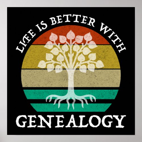 Life Is Better With Genealogy Poster