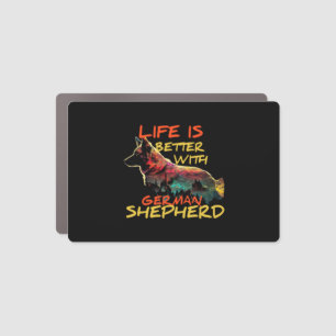life is better with german shepherd, dog life car magnet