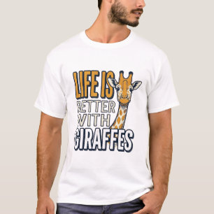 Life Is Better With Giraffes Vintage Shirt Design_