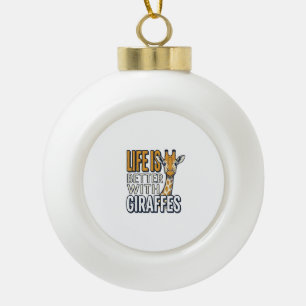 Life Is Better With Giraffes Vintage Shirt Design_ Ceramic Ball Christmas Ornament