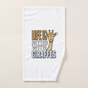 Life Is Better With Giraffes Vintage Shirt Design_ Hand Towel