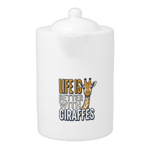 Life Is Better With Giraffes Vintage Shirt Design_ Teapot