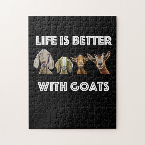Life Is Better With Goats Goat  Goat Lover Jigsaw Puzzle