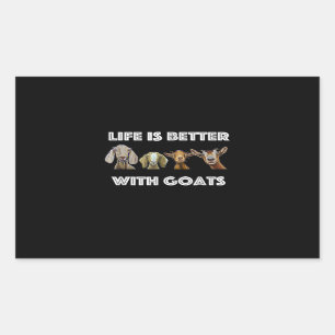 Life Is Better With Goats, Goat Lover, Goat Gift Rectangular Sticker