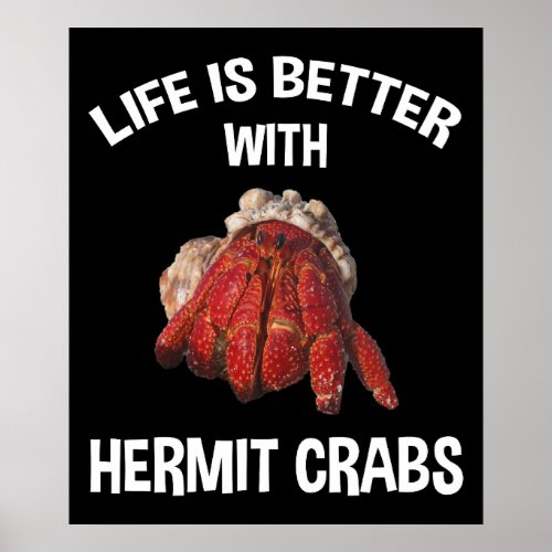 Life Is Better With Hermit Crabs Poster