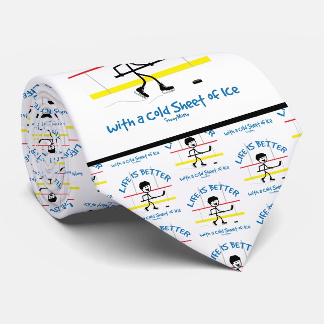 Life is Better with Hockey funny Neck Tie (Rolled)