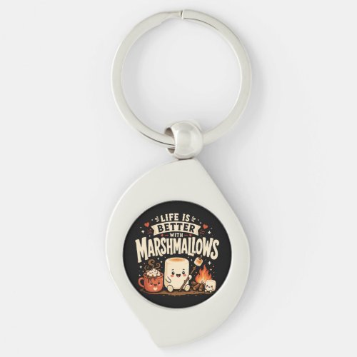 Life is better with marshmallows keychain