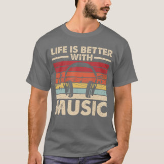 Life is Better with Music Lovereen Girls Boys Musi T-Shirt