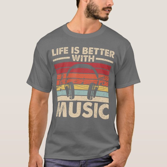 Life is Better with Music Lovereen Girls Boys Musi T-Shirt (Front)